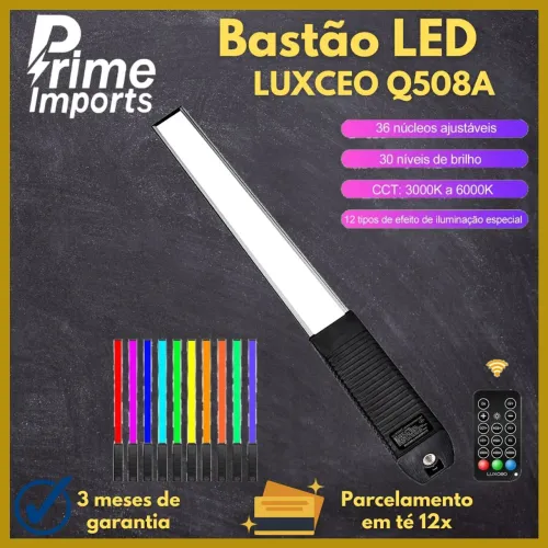 Bastão LED RGB LUXCEO Q508A - LACRADO