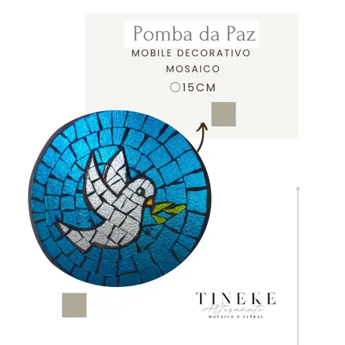 Mosaico Decorativo Pomba da Paz - 15cm