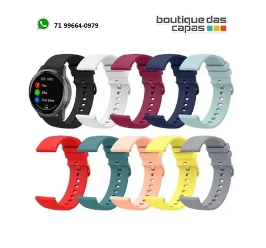 Pulseira Silicone com fecho 20 22 mm P/ Relogio Watch3 41/45 Active2 Amazfit Bip GT