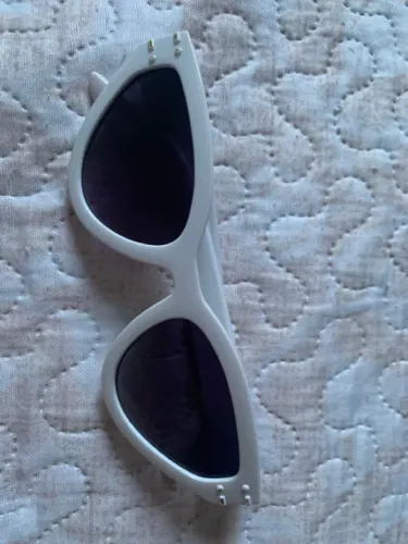 Óculos de sol feminino estilo gatinho branco