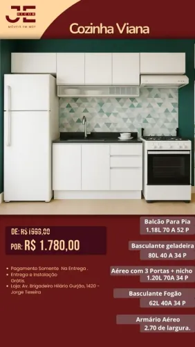 Kit armario e balcao 100% mdf