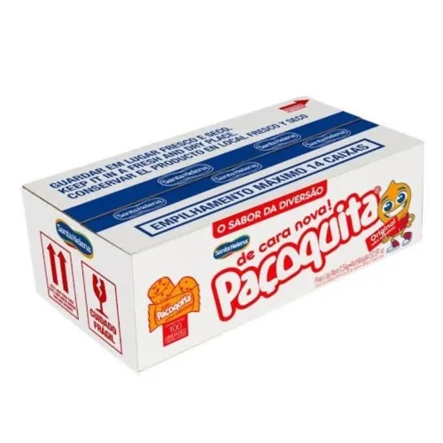 Paçoca Paçoquita Santa Helena - Caixa com 100 Unidades Embrulhadas 15g cada