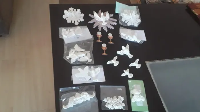 Kit decorativo de bonitas peças de resina em poliéster novas