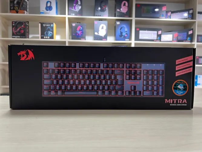 Teclado Mecânico Gamer Redragon Mitra Preto Switch Azul - Parcela sem juros, Loja física