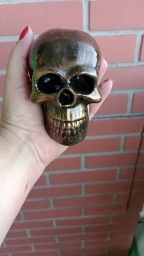 Caveira Decorativa Dourada
