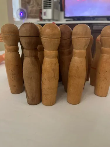 Jogo de Boliche Antigo de Madeira