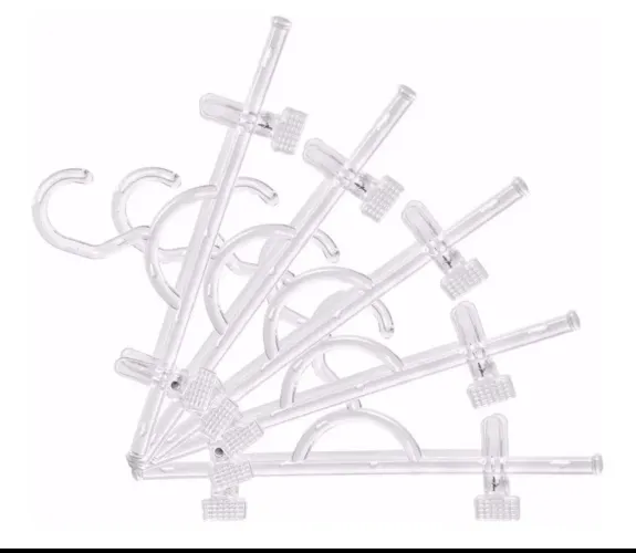 Kit 50 Cabides/Cruzetas retos adultos com 100 presilhas em acrilico