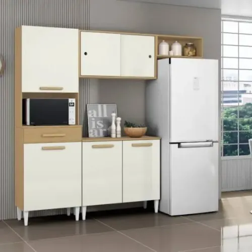 Armário de cozinha completo compacta com balcão Isabelle - ENTREGA HOJE !!!