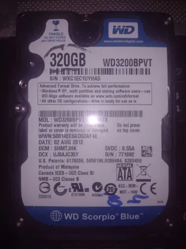 Hd de 320 gigas em estoque
