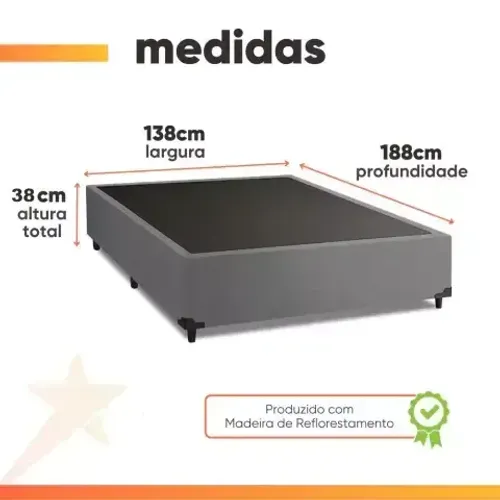Base Box para Casal Cinza