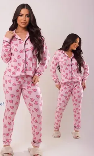 Pijama frio estampado suede 47,00 no atacado