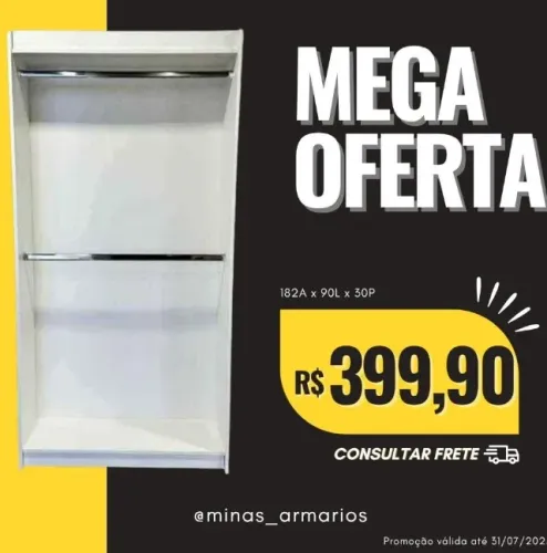  Oferta cabideiro duplo MDF  182x90x30 Entrega rapida - Montado 