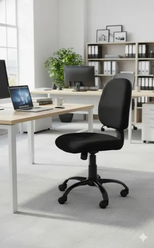 Cadeira de escritorio sem Braço - Black Promoções