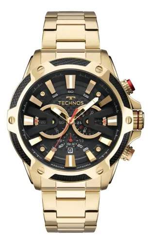 Relógio Technos Dourado Cronógrafo Masculino