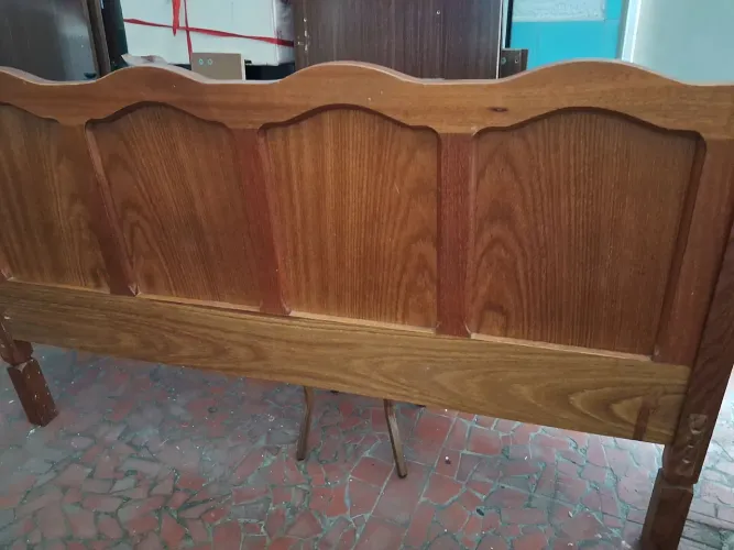 Cabeceira madeira cama de casal retro