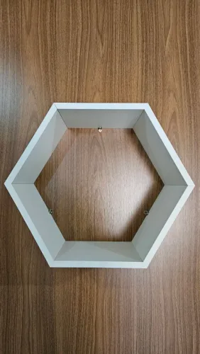 Nicho organizador decorativo colmeia hexagonal branco em MDF 15mm