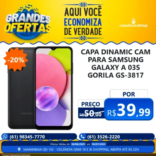 Capa Dinamic Cam Para Samsung Galaxy A 03S Gorila GS-3817  