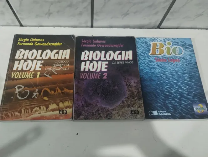 Kit 3 Livros Biologia Hoje. Vol 1 e 2 e Livro Bio. Editora Ética e Saraiva.