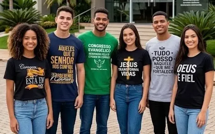 10 Camisas Personalizadas Para Igreja e Eventos / Malha PP