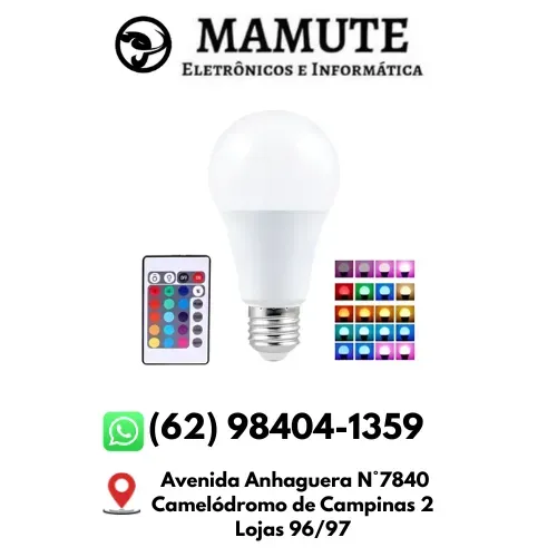 Lâmpada Led Rgb 16 Cores 5w Bivolt E27 Com Controle Remoto