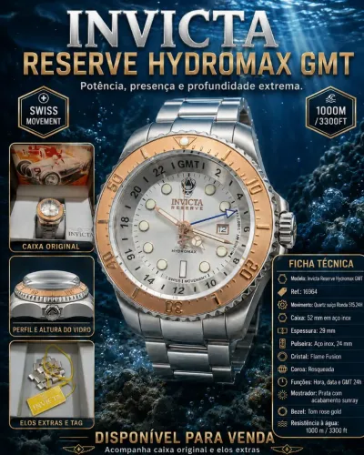 Invicta Hydromax GMT Suíço