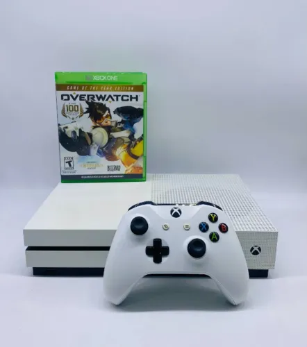 Xbox One S Branco 1TB Usado Sem Caixa + Overwatch Usado