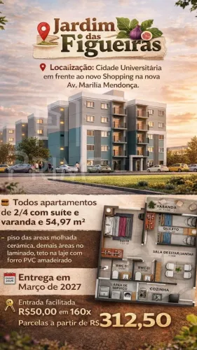 grand jardim das figueiras 2/4e varanda