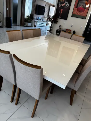 Mesa 100% MDF com vidro temperado 