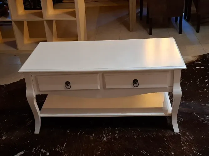 Mesa de centro branca em madeira e MDF - Importada da Alemanha