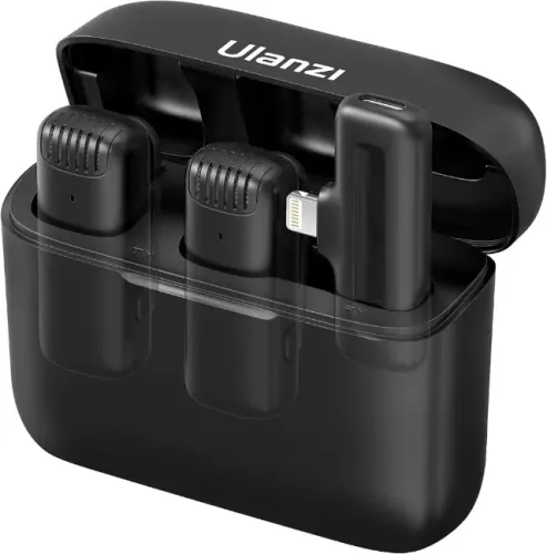 Ulanzi J12 2 Microfones Sem Fio Lapela Conector Tipo C Cor Preto