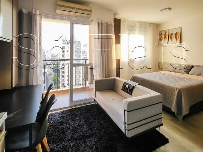 Studio Mobiliado 26m² em Pinheiros na Rua Cardeal Arcoverde | Perto do Metrô Fradique