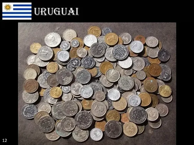 lote de moedas antigas do uruguai
