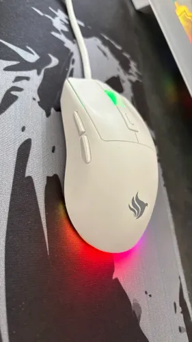 Mouse Gamer Pichau Starwave RGB Branco 12400 DPI 6 Botões