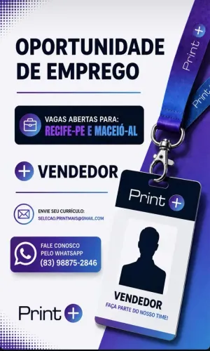 Vaga para vendedor interno