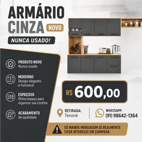 Armário cinza novo