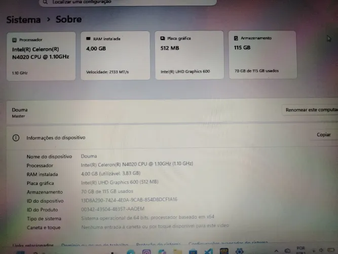 Vendo notebook da positivo
