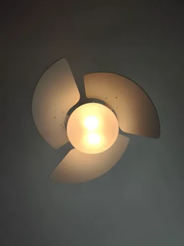 Ventilador de teto com 3 pás, 2 lâmpadas e 3 velocidades p/ ventilador e exaustor