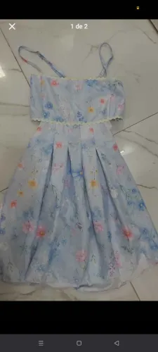 Lindo vestido azul florido novo