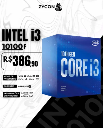 [S/ NOVO]  Processador Intel Core i3 10100F + Cooler Box - Garantia 6 Meses