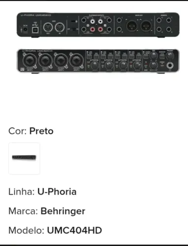 Interface Behringer UMC 404 HD Semi-Nova Pouco uso 