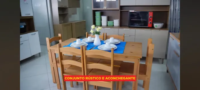 Mesa 6 lugares + 6 cadeiras