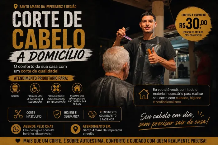 CORTE DE CABELO A DOMICÍLIO A PARTIR DE R$30 ? EU VOU ATÉ VOCÊ! ?