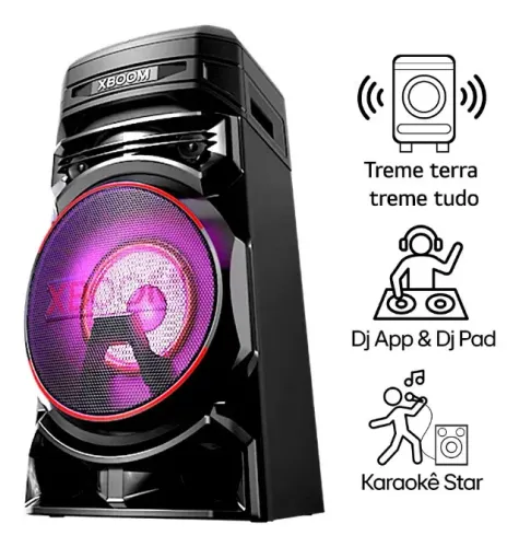 Torre de Som LG XBOOM RNC5 Bluetooth, Som Potente Super Graves Double Bass Boost 500W RMS