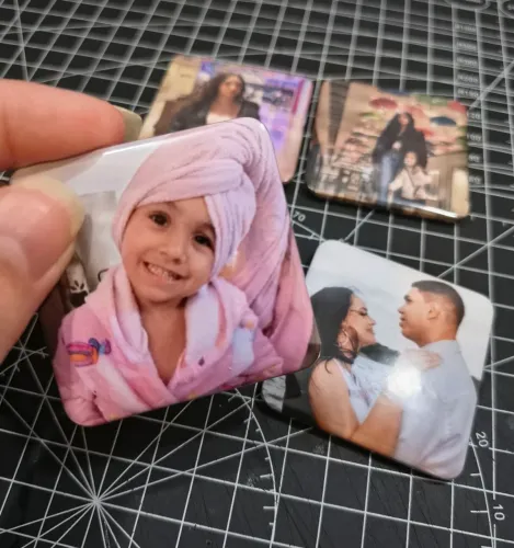 Ímã de Geladeira Quadrado Personalizado com Sua Foto - Kit Promocional