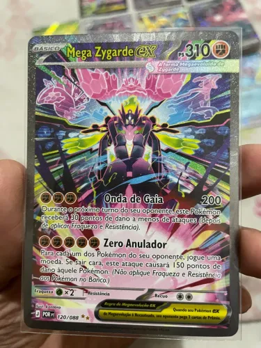 Carta Pokémon Mega Zygarde EX - Edição Especial (120/088) Arte Full Art 