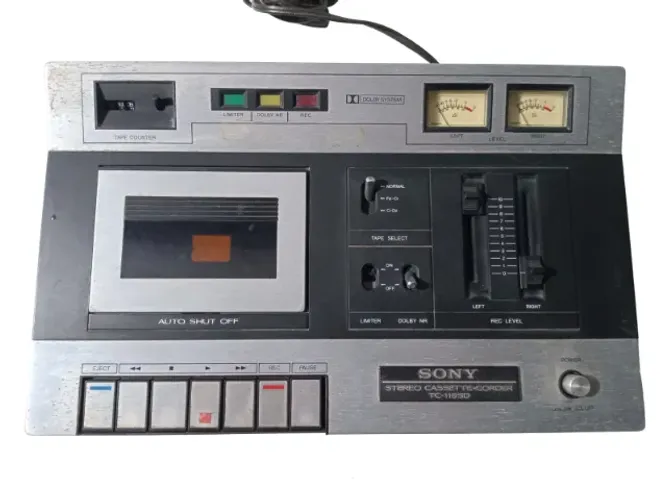 Tape Deck Sony Stereo Cassete Corder Tc-118sd Vintage (defeito-leia)