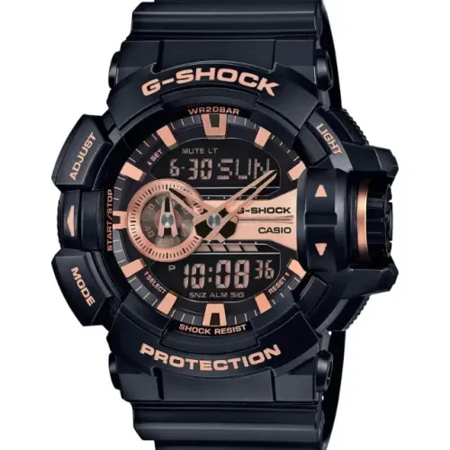 Relógio Casio G-SHOCK Masculino Preto e Rosê - GA-400GB-1A4DR
