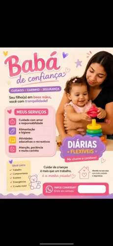 Ofereço meus serviços de babá