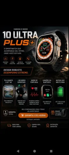 ? PROMOÇÃO - SMARTWATCH 10 ULTRA PLUS ? VAI COM NOTA FISCAL