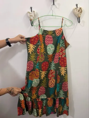 Vestido viscose abacaxi Peahi GG